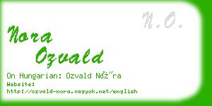 nora ozvald business card